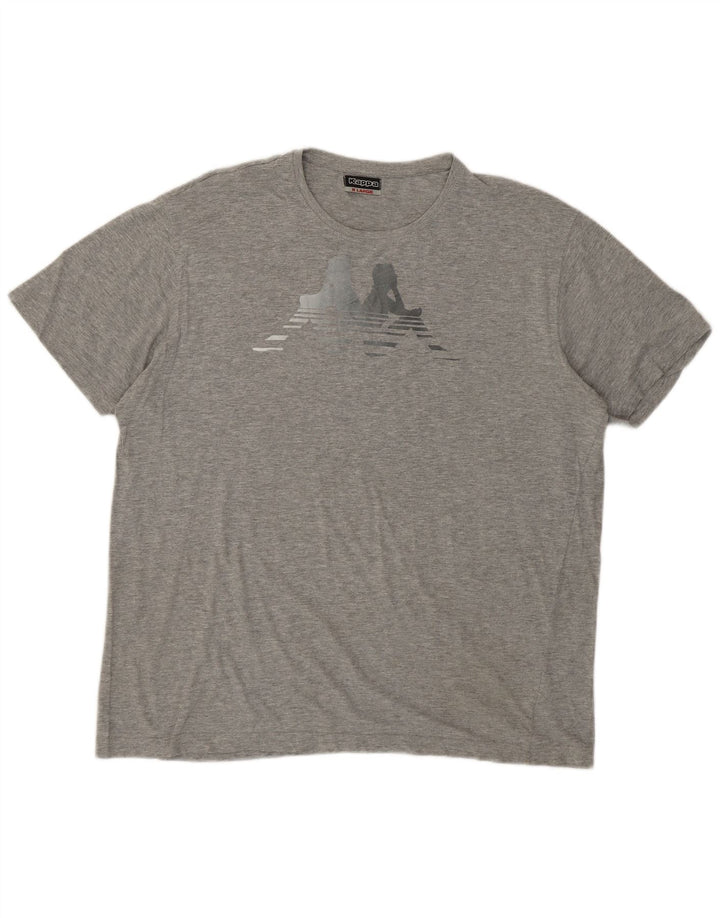 KAPPA Womens Graphic T-Shirt Top UK 18 XL Grey Cotton