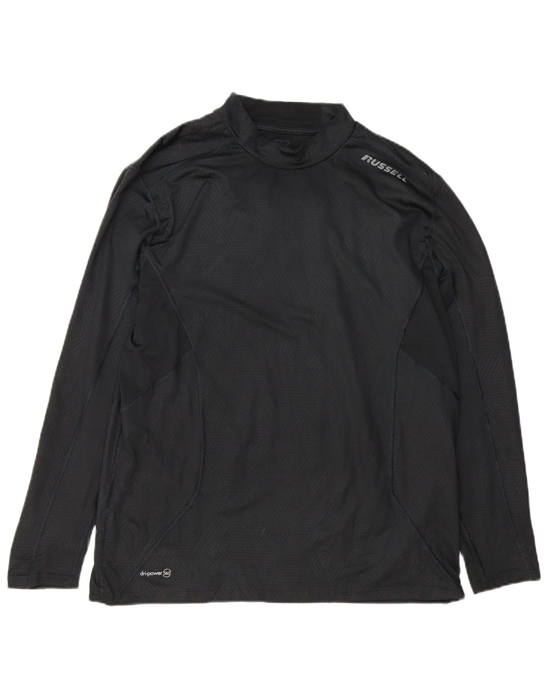 Russell Athletic Mens Dri-Power Graphic Top Long Sleeve XL Black Geometric