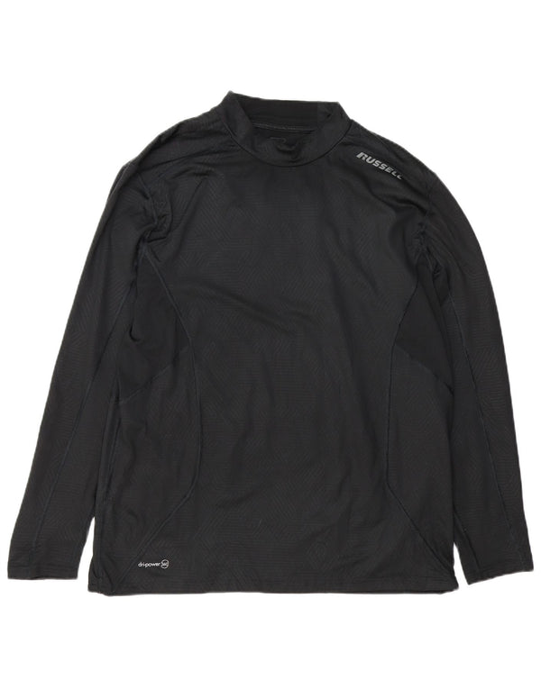 Russell Athletic Mens Dri-Power Graphic Top Long Sleeve XL Black Geometric
