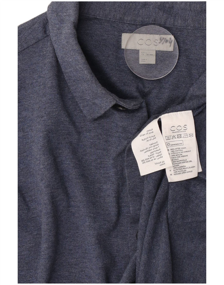 Cos Mens Shirt Large Navy Blue Cotton