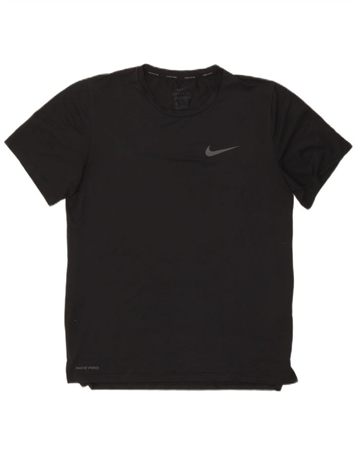 NIKE Mens Dri Fit Standard Fit T-Shirt Top Small Black Polyester