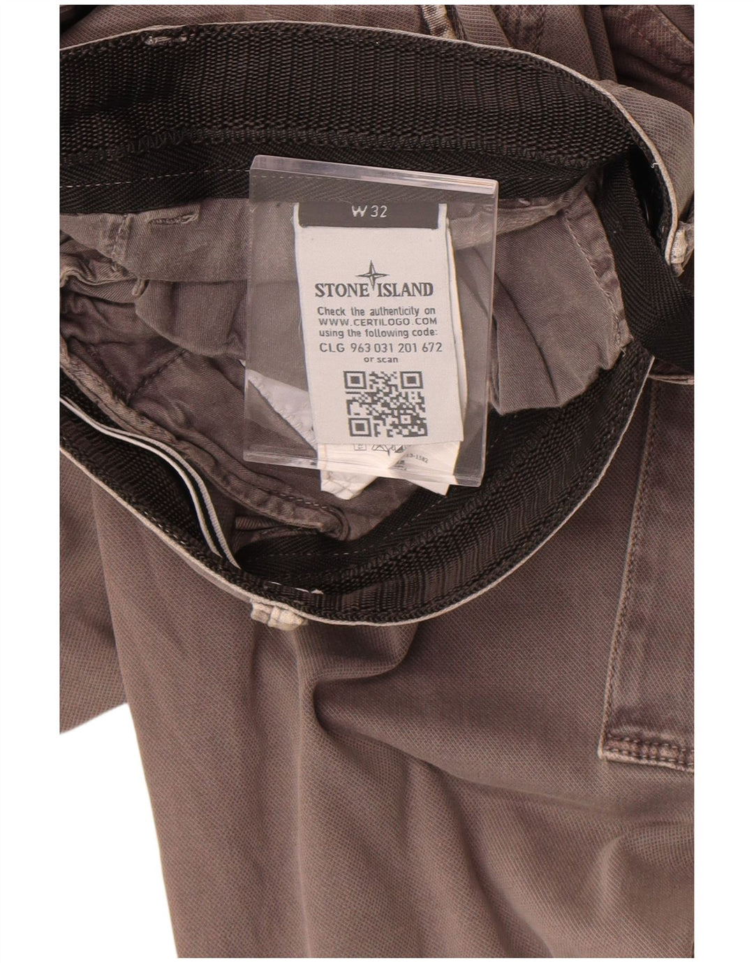 Stone Island Mens Straight Cargo Trousers W32 L34 Grey Cotton