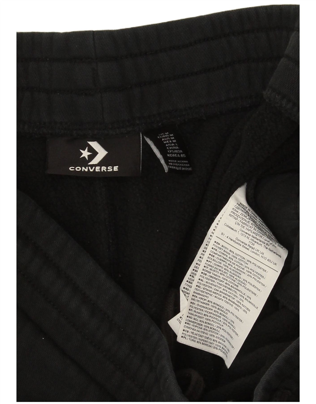 Converse Mens Graphic Tracksuit Trousers Joggers Medium  Black Cotton