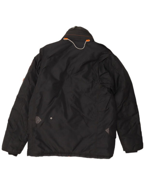 Tonino Lamborghini Mens Hooded Padded Jacket UK 36 Small Black