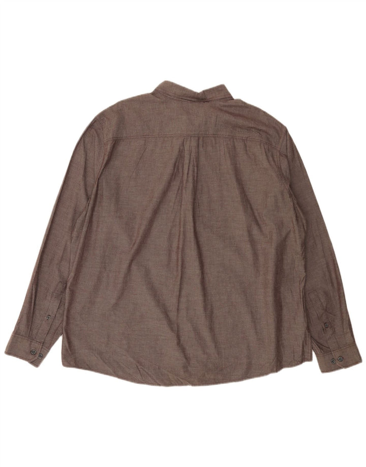 Eddie Bauer Mens Classic Fit Shirt 2XL Grey Cotton