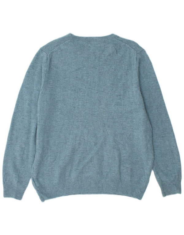 Marks & Spencer Mens Crew Neck Jumper Sweater Large Blue New Wool