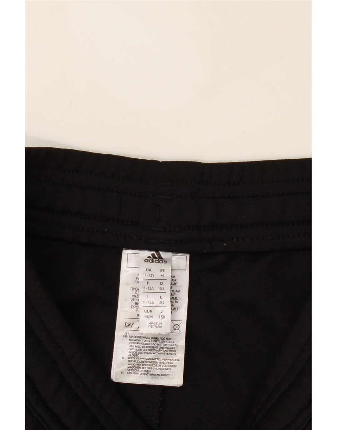 ADIDAS Boys Tracksuit Trousers 11-12 Years  Black Polyester Vintage Adidas and Second-Hand Adidas from Messina Hembry 