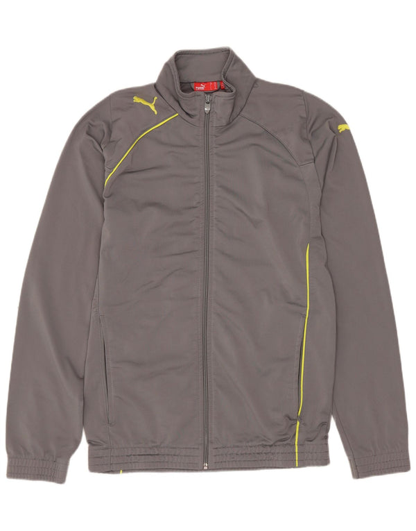PUMA Boys Tracksuit Top Jacket 13-14 Years Grey Polyester