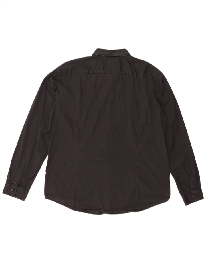 HUGO BOSS Mens Slim Fit Shirt 2XL Black Cotton