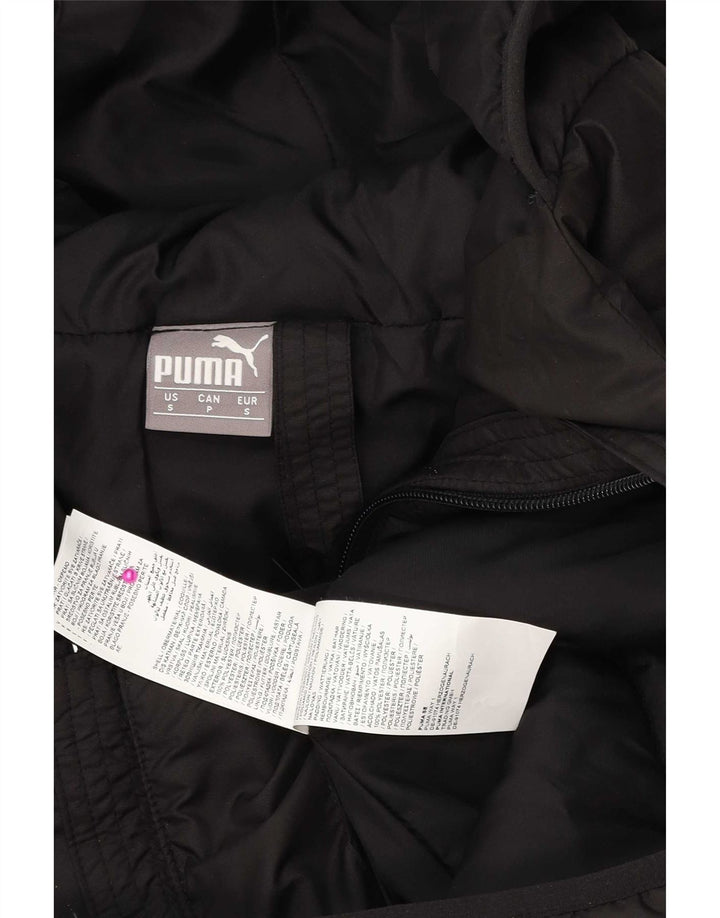 Puma Mens Graphic Hooded Padded Jacket UK 36 Small Black Polyester