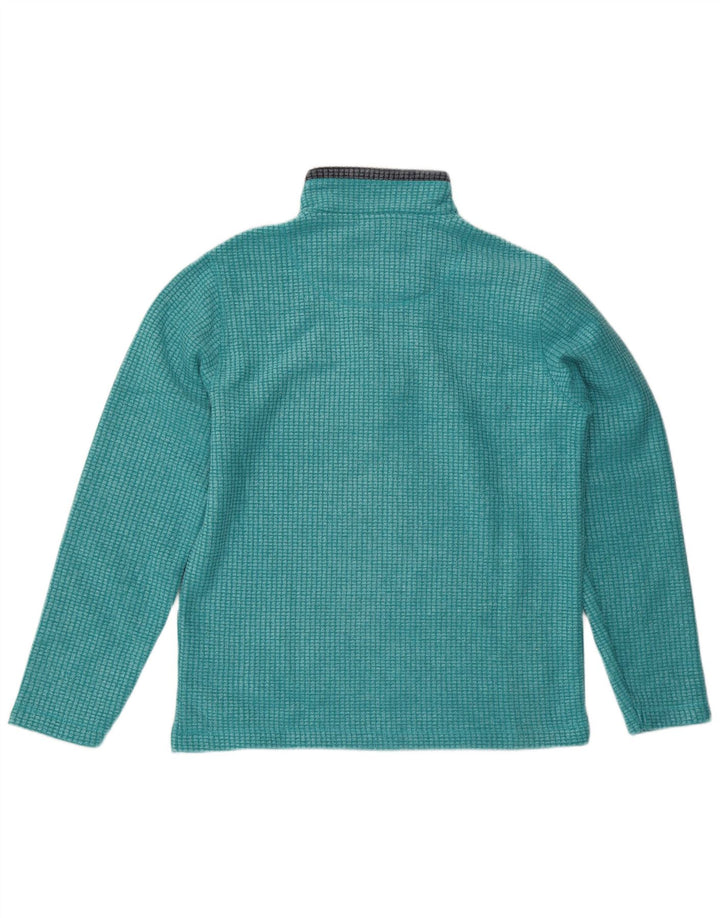 Weird Fish Mens Zip Neck Fleece Jumper Large Turquoise Polyester