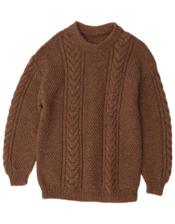 Vintage Womens Crew Neck Jumper Sweater UK 10 Small Brown