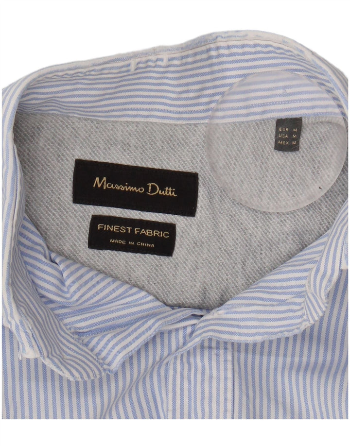 MASSIMO DUTTI Mens Shirt Medium Blue Pinstripe