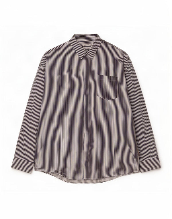 Calvin Klein Mens Relaxed Fit Shirt XL Navy Blue Pinstripe Cotton