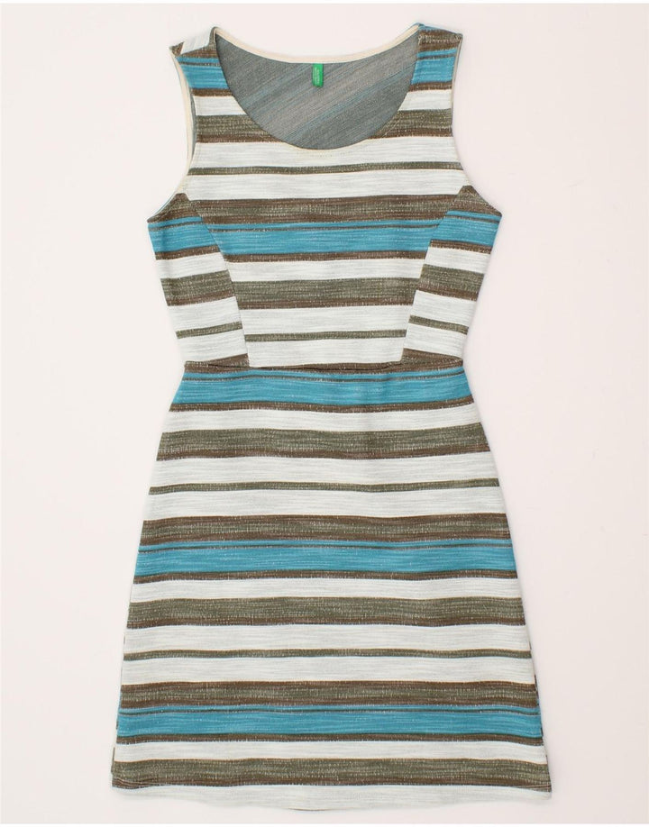 BENETTON Womens Sleeveless Basic Dress UK 6 XS Multicoloured Striped Vintage Benetton and Second-Hand Benetton from Messina Hembry 