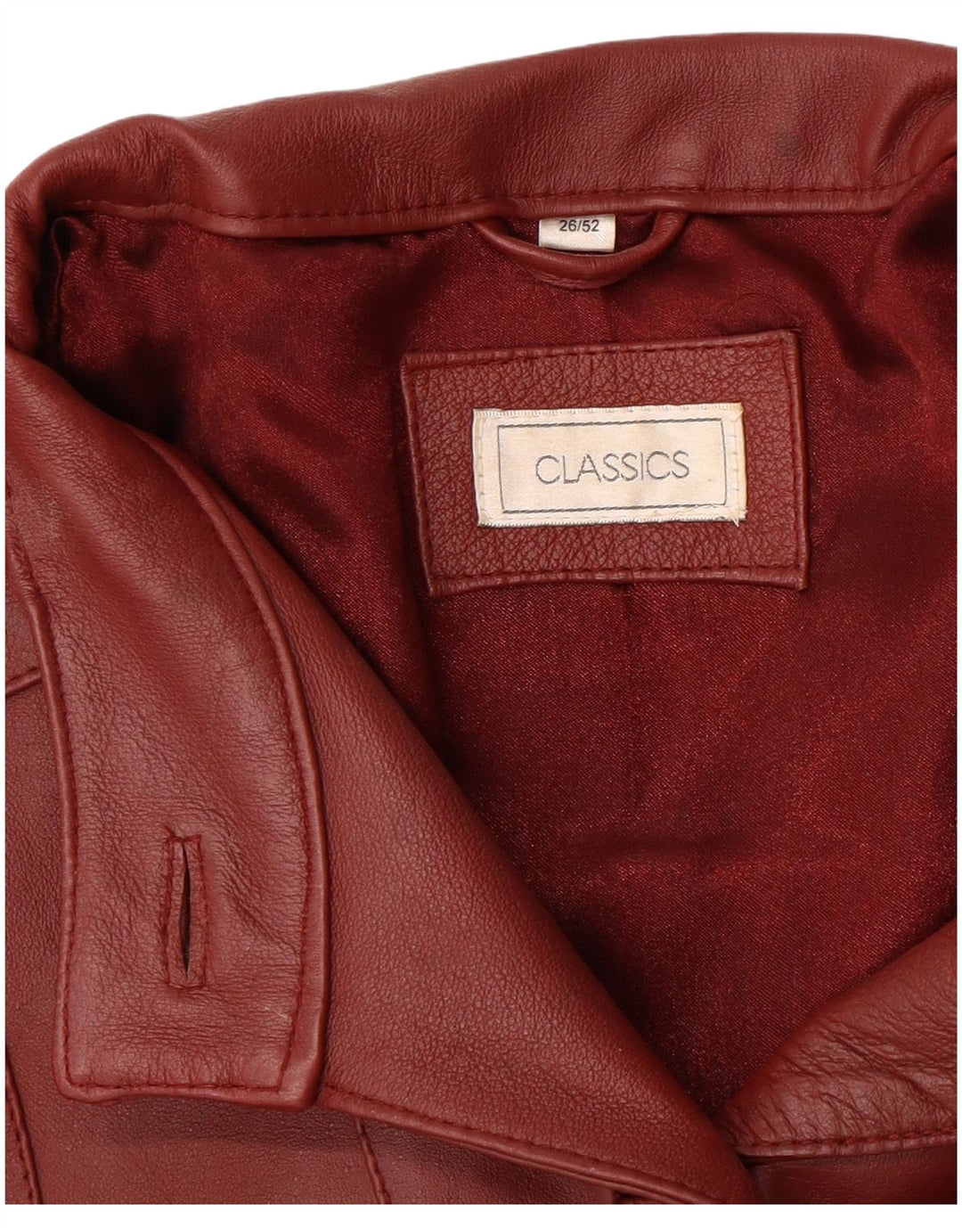 CLASSICS Womens Leather Jacket UK 26 4XL Burgundy Leather