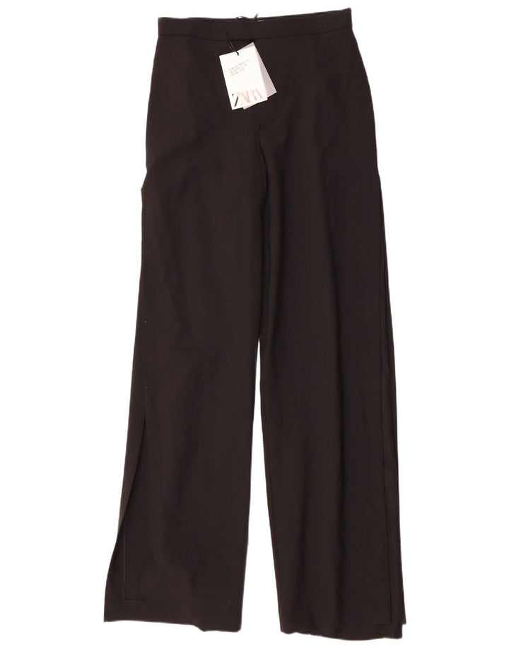 Zara Womens Wide Leg Casual Trousers Medium W28 L35 Black Polyester