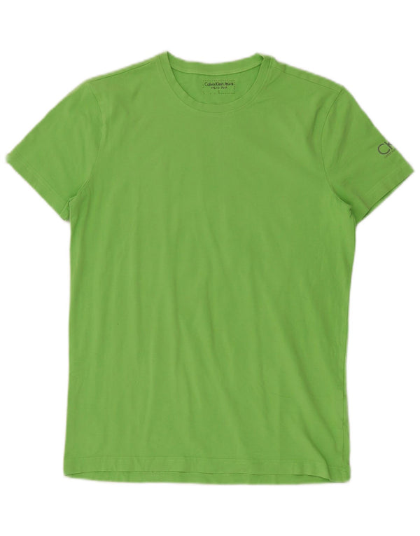 Calvin Klein Jeans Womens T-Shirt Top UK 14 Large Green Cotton