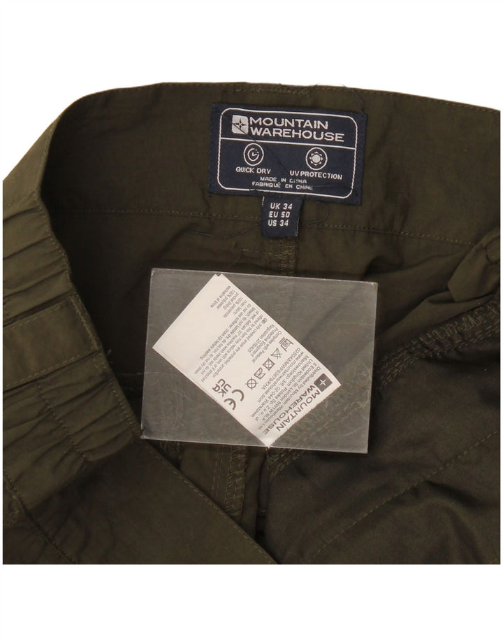 Mountain Warehouse Womens Cargo Shorts W34 Large Khaki Polyamide