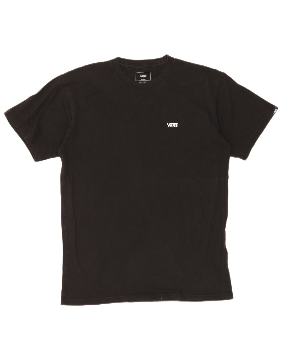 VANS Mens Classic Fit T-Shirt Top Medium Black Cotton