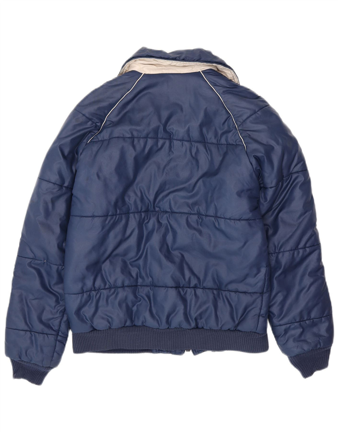 VINTAGE Mens Windbreaker Jacket UK 38 Medium Navy Blue Polyester