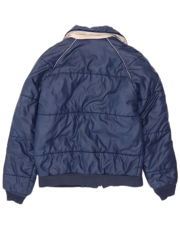 VINTAGE Mens Windbreaker Jacket UK 38 Medium Navy Blue Polyester