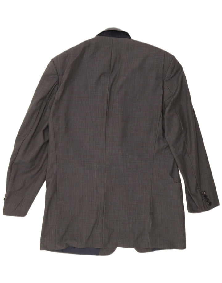 Hugo Boss Mens 2 Button Blazer Jacket UK 42 XL Grey Virgin Wool
