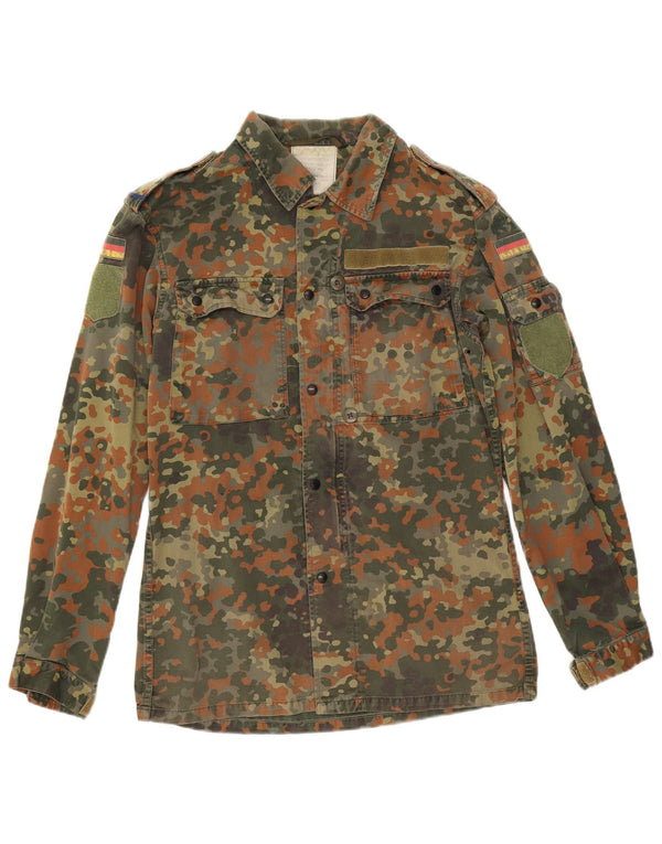Vintage Mens Military Shirt Small Khaki Camouflage Cotton