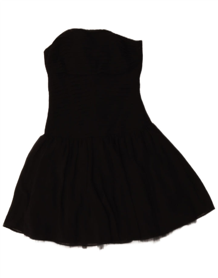 Zara Womens Strapless Dress UK 8 Small Black Polyester