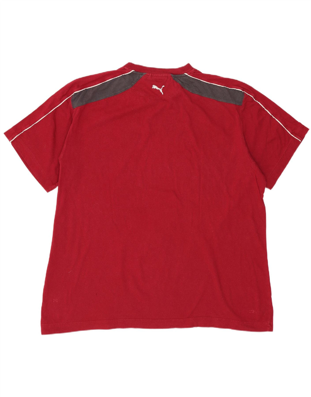PUMA Mens Graphic T-Shirt Top 2XL Red Colourblock