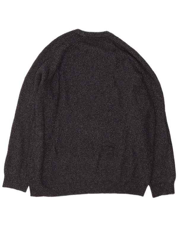 Marks & Spencer Mens Crew Neck Jumper Sweater 2XL Black Flecked Polyamide