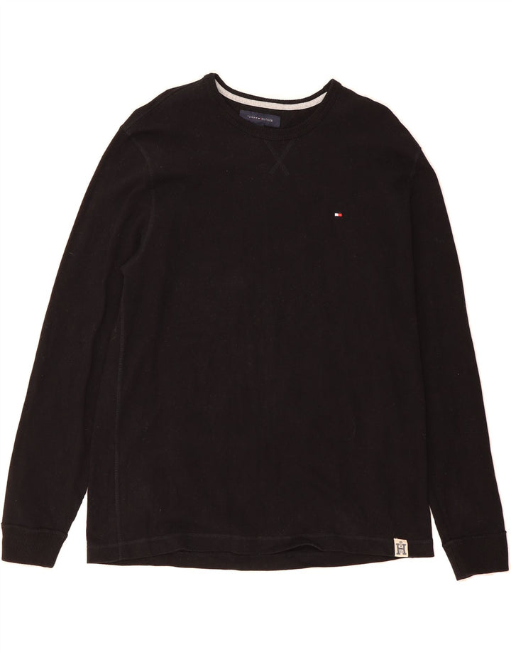 TOMMY HILFIGER Mens Top Long Sleeve Large Black Vintage Tommy Hilfiger and Second-Hand Tommy Hilfiger from Messina Hembry 