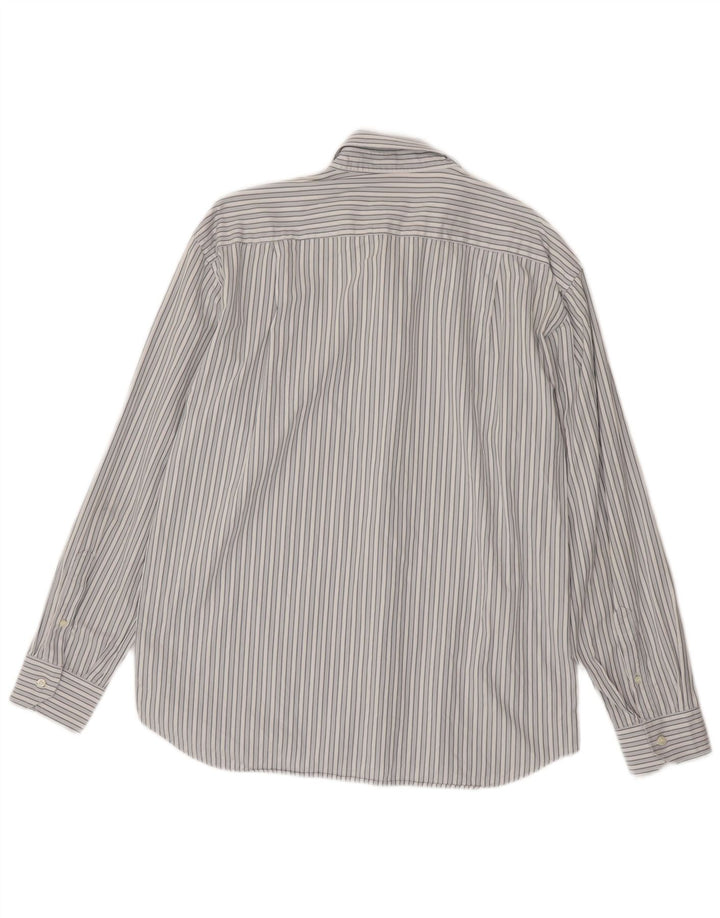 Roccobarocco Mens Shirt Size 43 17 XL Blue Striped