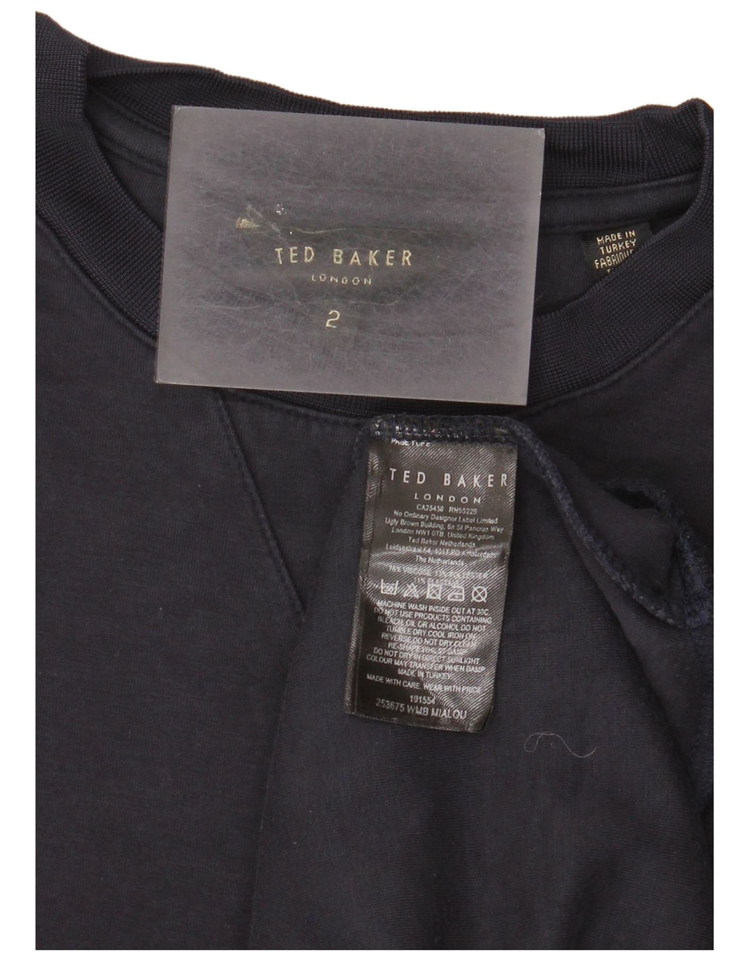 Ted Baker Mens Sweatshirt Jumper Size 2 Small Navy Blue Viscose