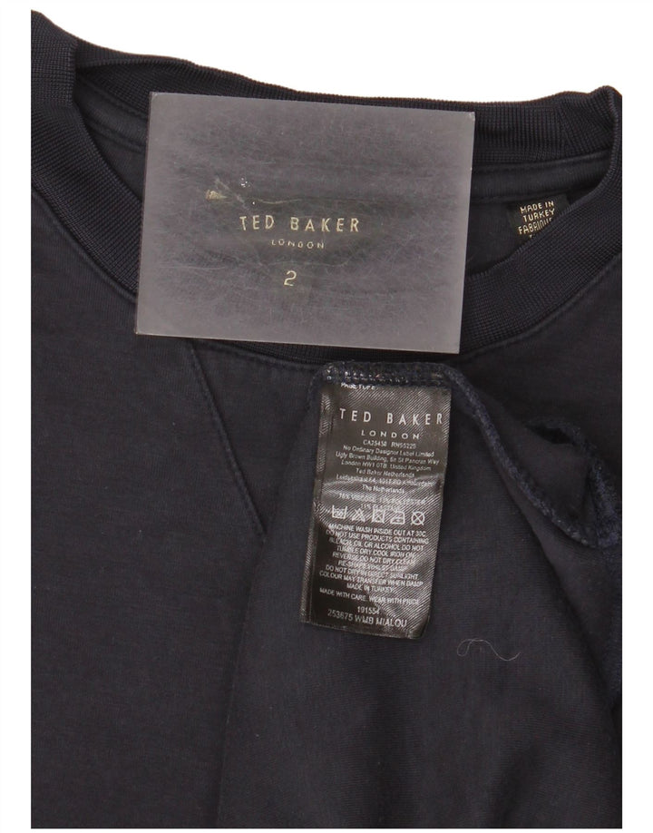 Ted Baker Mens Sweatshirt Jumper Size 2 Small Navy Blue Viscose