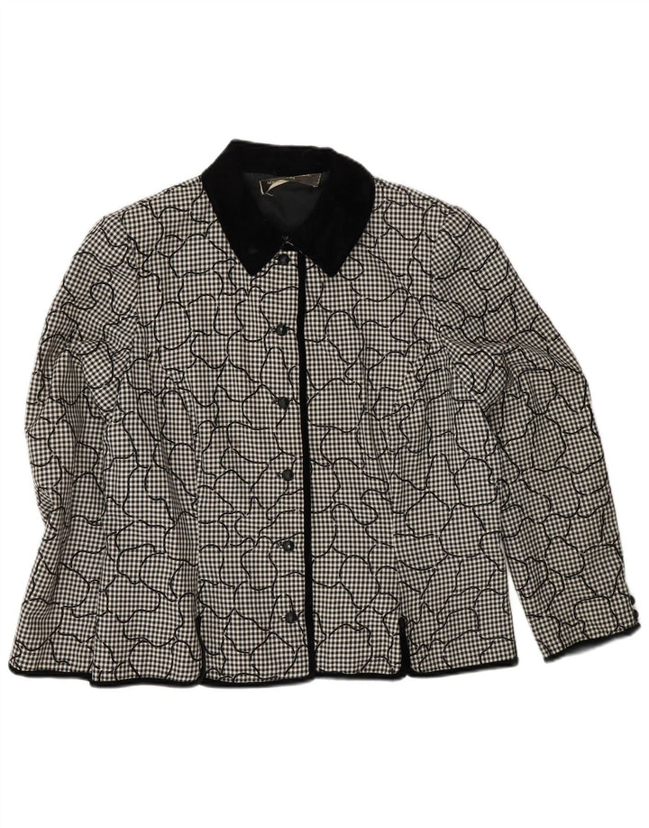 VINTAGE Womens 2 Piece Skirt Set UK 14 Medium W31   Black Houndstooth Vintage Vintage and Second-Hand Vintage from Messina Hembry 