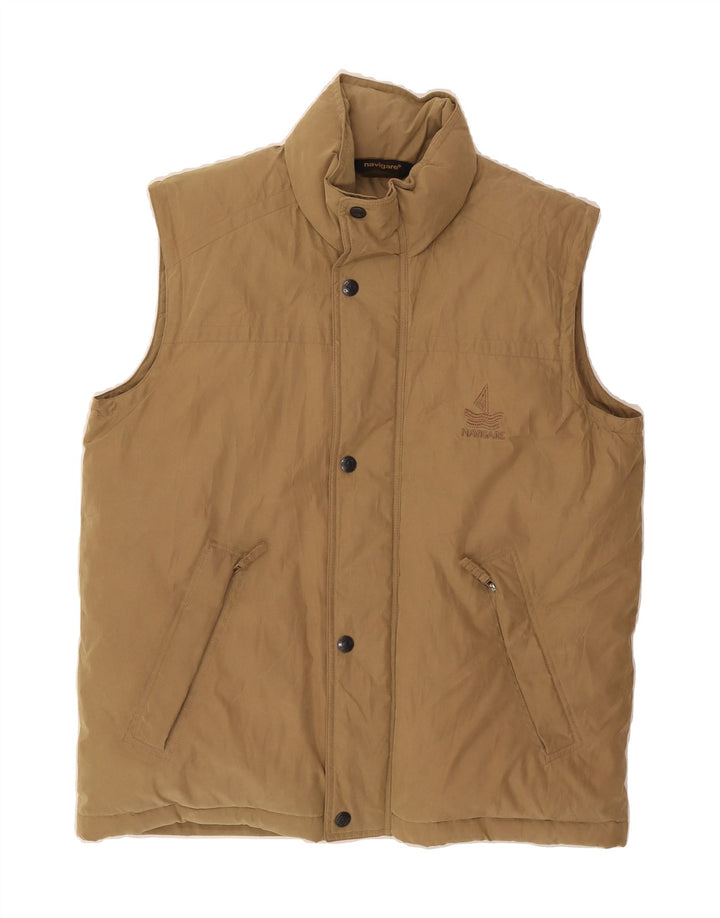 NAVIGARE Mens Padded Gilet UK 38 Medium Beige Polyester Vintage Navigare and Second-Hand Navigare from Messina Hembry 