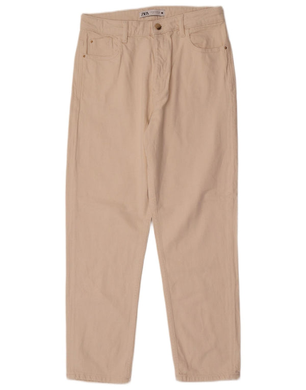 Zara Womens High Waist Casual Trousers EU 40 Medium W30 L27 Off White