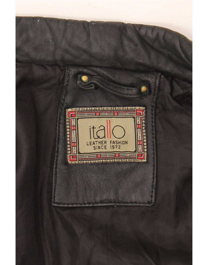 Itallo Mens Leather Jacket UK 40 Large Black