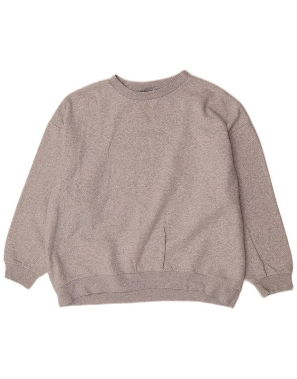 Adidas Womens Oversized Sweatshirt Jumper UK 14 Large Grey Cotton