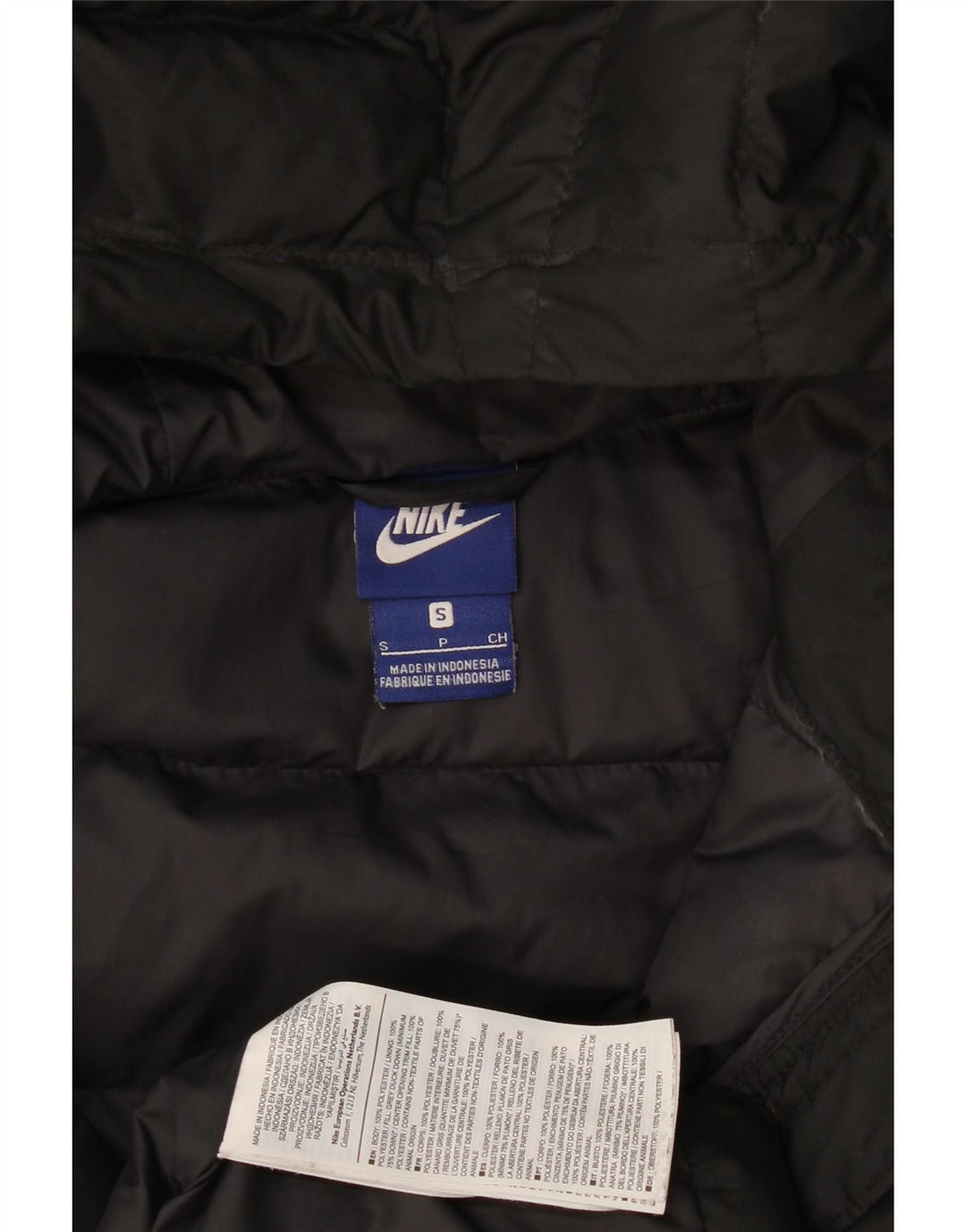 Nike Womens Hooded Padded Coat UK 10 Small Black Polyester