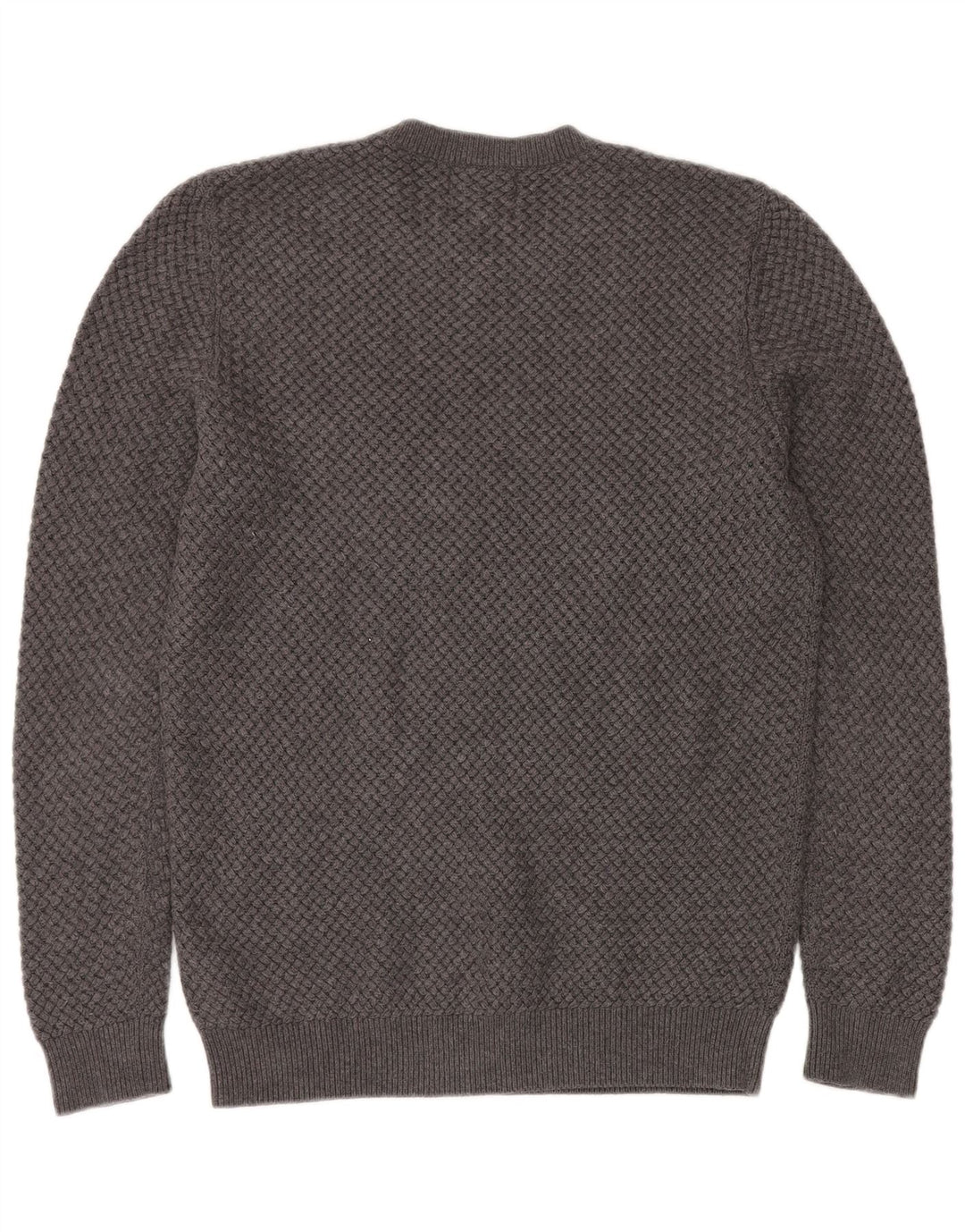 FARHI Mens Crew Neck Jumper Sweater Medium Grey Cotton