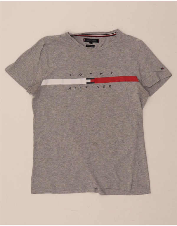 Tommy Hilfiger Mens Graphic T-Shirt Top Small Grey Cotton