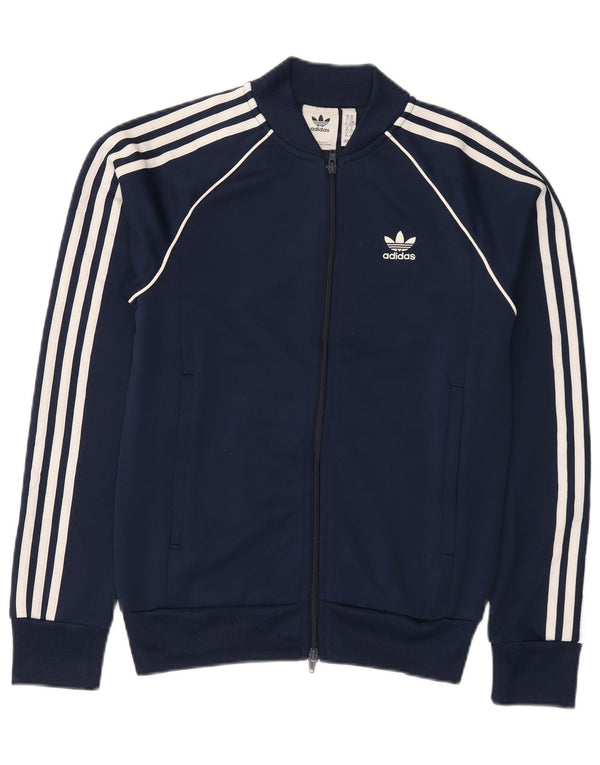 Adidas Mens Tracksuit Top Jacket XS Navy Blue Polyester