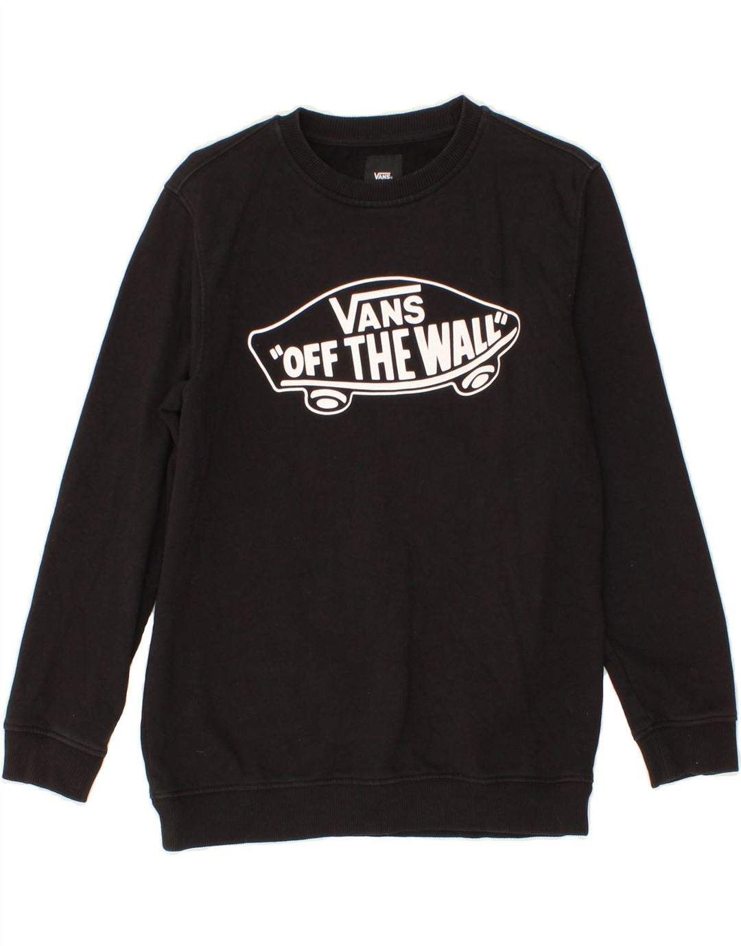 VANS Boys Graphic Sweatshirt Jumper 12-13 Years Large Black
