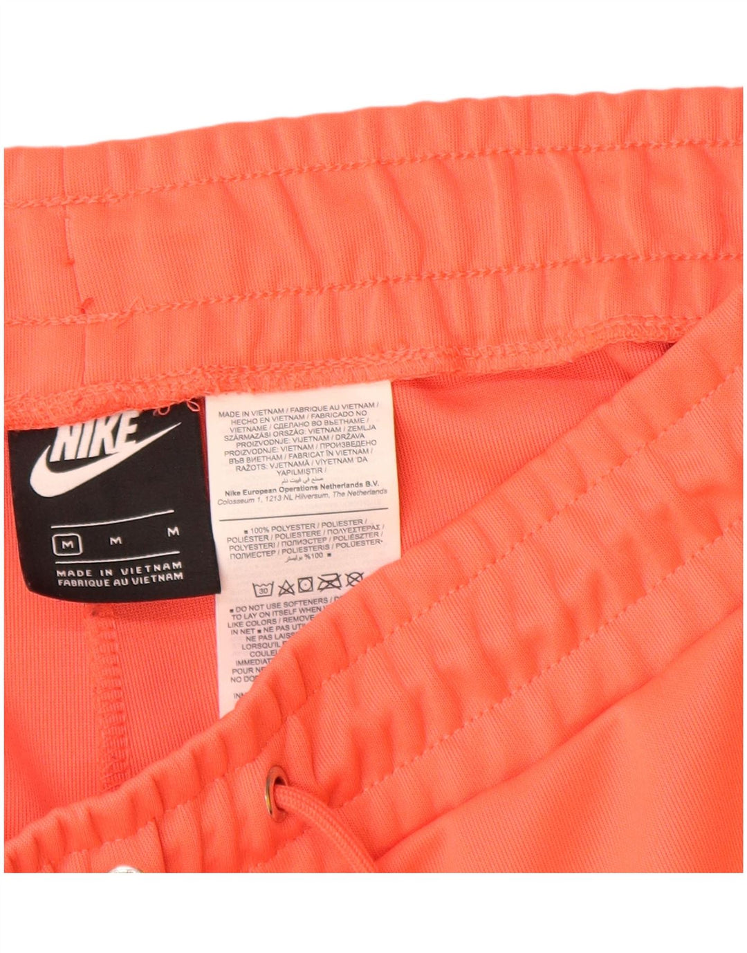 Nike Womens Graphic Sport Shorts UK 14 Medium  Orange Polyester