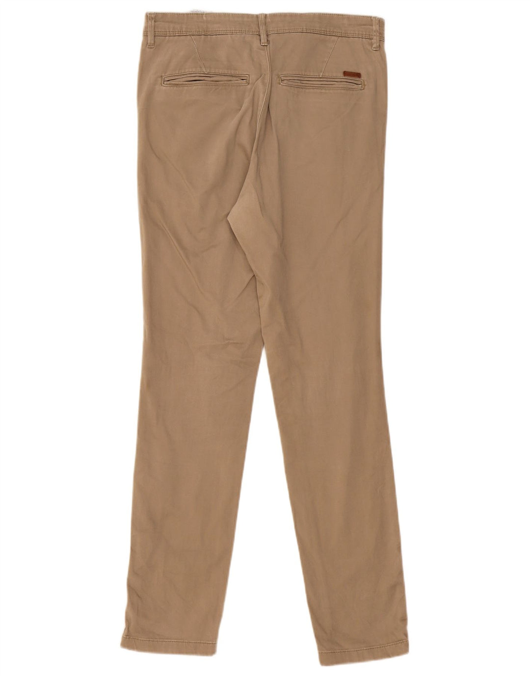 JACK & JONES Mens Straight Chino Trousers W30 L32 Beige Cotton