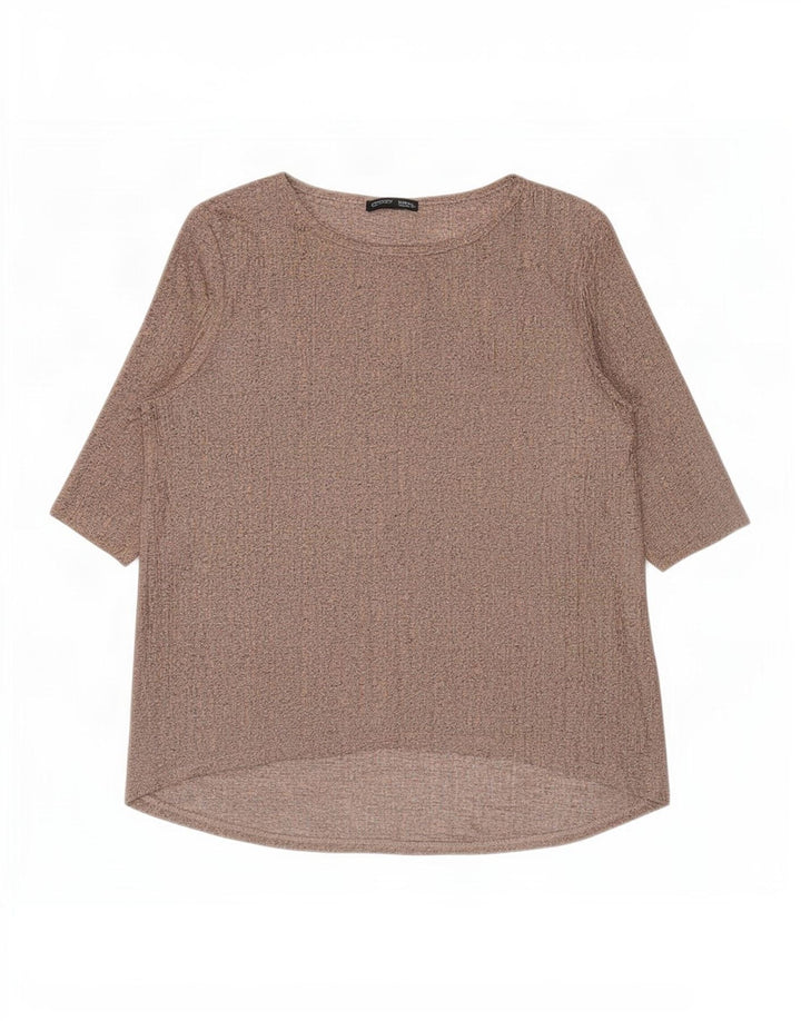 Zara Womens Top 3/4 Sleeve UK 10 Small Pink
