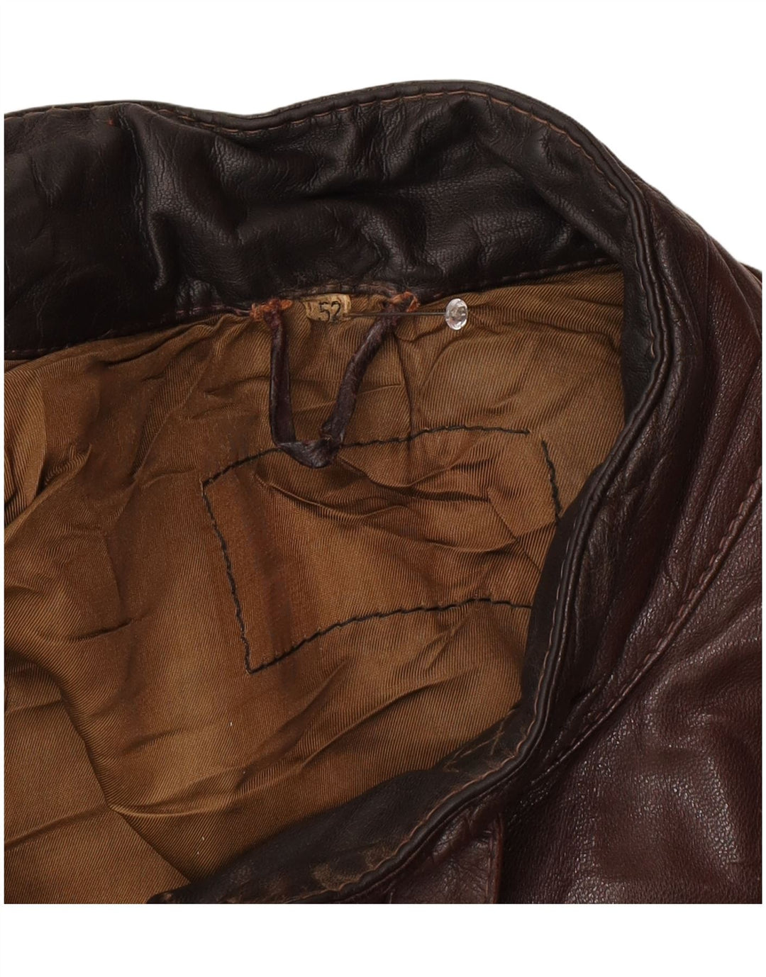 Vintage Mens Leather Jacket IT 52 XL Brown