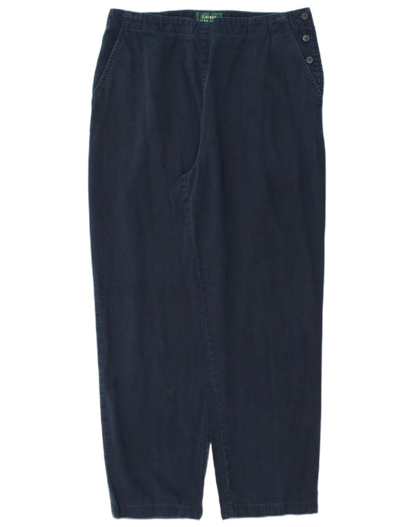 Ralph Lauren Womens Chino Trousers US 10 Large W32 L27 Navy Blue Cotton